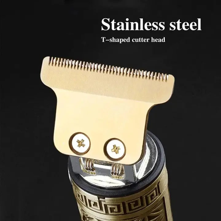 Vintage T9™ Professional Hair Trimmer for Men | Zero Cutting Beard & Hair Clipper | USB Rechargeable Metal Body